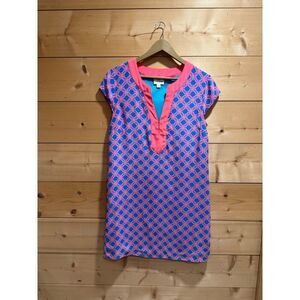 Julie Brown NYC Silk Patterned Vibrant Beachy Dress EUC Sz 6